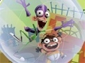 Spel Fanboy and Chum Chum-running in a bubble