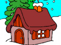 Spel House in Winter Forest Coloring
