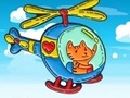 Spel Coloring Book: Cat Driving Helicopter