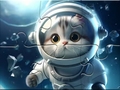 Spel Jigsaw Puzzle: Astronaut-Cat