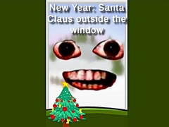 Spel New Year: Santa Claus outside the window