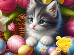 Spel Jigsaw Puzzle: Easter Cat