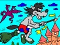 Spel Coloring: Wolf on a broomstick