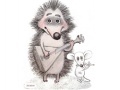 Spel Hedgehog and mouse play musical instruments