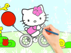 Spel Coloring Book: Hello Kitty Cycling