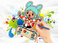 Spel Coloring Book: Toca Boca Skateboard